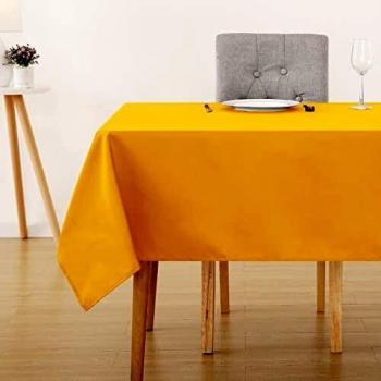 Table à manger Nappe anti-tâches Deconovo, rectangulaire, lavable, imperméable, jaune,