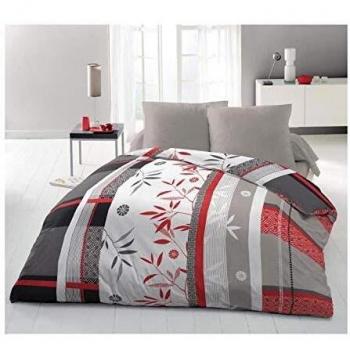Parure de Couette Microfibre 220x240 cm Rouge Japanese Bamboo
