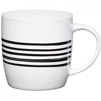 KitchenCraft Tribal Stripe Coffee Mug – White/Black