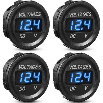 Waterproof 12V DC Digital Round Panel Voltmeter
