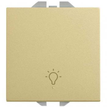 Pulsador con grabado Luz 10A Simon 270 bronce