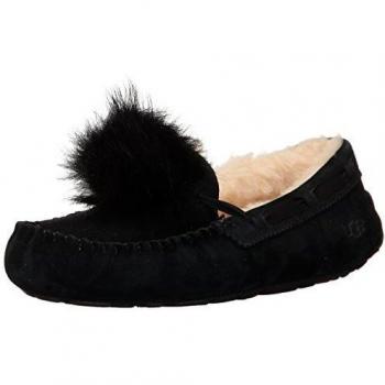 UGG Dakota POM Indoor Slippers with POM Sole – Women’s Black UK 4