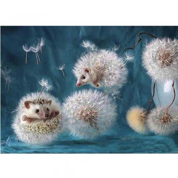 Igel-Löwenzahn Strass-Stickerei zum Selbermachen