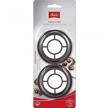 Melitta 6650667 Filtros de Café Reutilizables para Cafeteras de Cápsulas Philips Senseo, Pack de 2, Negro