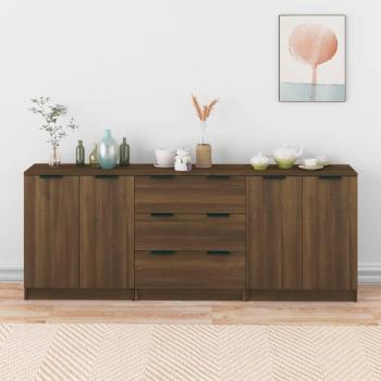Buffet d'appoint en bois d'ingénierie 3 pcs