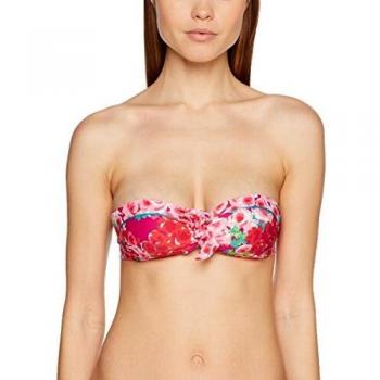 Emmatika Top Bikini Bandeau Fiori Yan, Rosa (Rose), 42 Donna