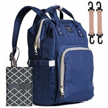 Baby Nappy Changing Bag, WaterHigh Diaper Bag Rucksack Travel Backpack with Changing Mat Portable (Blue)