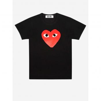 T-shirt nera con logo cuore grande COMME DES GARCONS PLAY