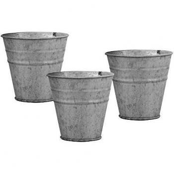 Blumen­Zink‑Trio (Ø 12,5 cm) – Vintage‑Stil