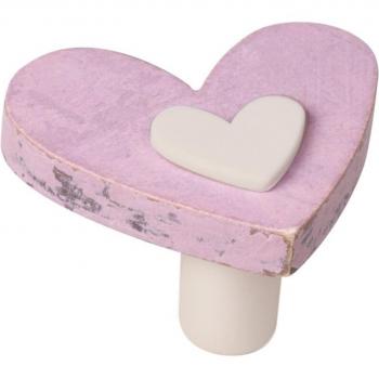 Pomo Corazón de Madera Vintage