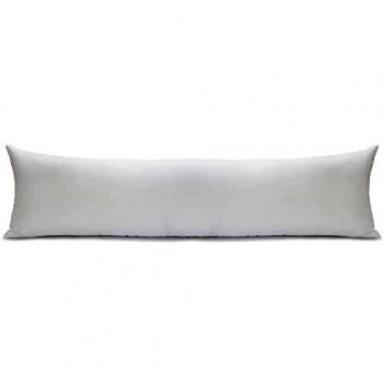 Oreiller rectangulaire de 40x145 cm avec rembourrage anti-acariens et antiallergique, taie d'oreiller