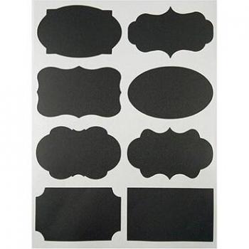 Étiquette Condiment Murale 8 pièces, Noir