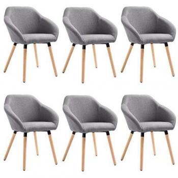 Sillas de Comedor Elegantes 6 Piezas Gris Claro