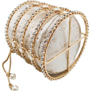 Damen-Glitzertasche von Boutique FGG – luxuriöse Aushöhlperlen, metallische Klammer