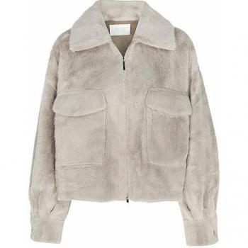 Beige Felloptikjacke VANA für Damen S