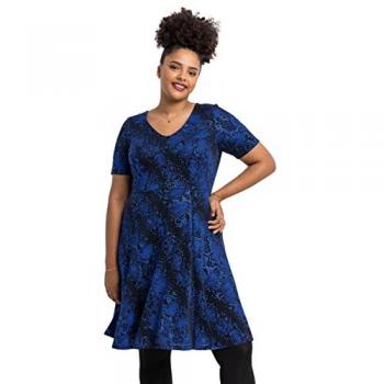 Glittering Snake Print Fit & Flare Dress for Plus Size Women