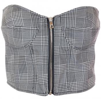 Bustier Tono Nero Principe di Galles
