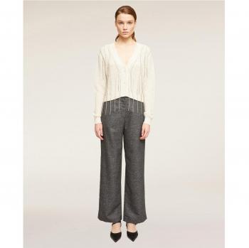 Pantalones palazzo de mujer con estampado de cuadros