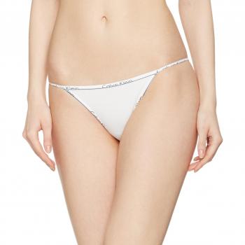 Calvin Klein Bikini String, Tanga para Mujer, Color Blanco, Talla S