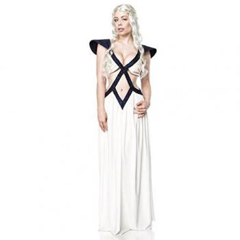 Sonnenkrone: Dragon Queen Damenpaket – 2‑teiliges Kostüm, weißes Perückenkleid