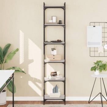 Plegable Biblioteca de Madera Ingeniería Gris 40x30x188
