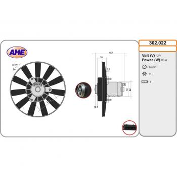 AHE 302.022 Ventilador para motor