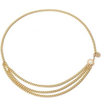 Chaîne Taille Fleur Soleil Pendentif Rond