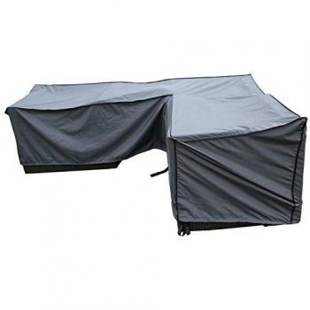 Funda de poliéster para sofá de esquina Sorara | Gris | 210 x 270 x 85 x 65/90 cm