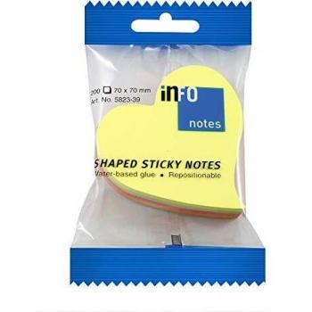 Cubo cuore sticky notes 200 fogli fluo 70x70 mm
