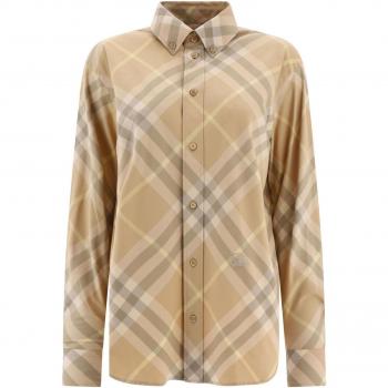 Burberry Camicia Donna a Quadri Beige Taglia 8