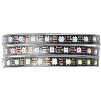 Schwarzer IP67 LED-Strip WS2812B – 60 RGB‑Pixel pro Meter