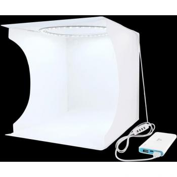 Caja de luz fotográfica 30cm con anillo LED y 6 fondos