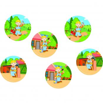 Pegatinas de baño antideslizantes Geda 11951, con motivo de Bob el constructor (6 unidades)
