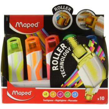 Maped 10‑er Roll‑Textmarker „FLUO PEPS“ – Gelb/Orange/Pink/Grün Blau