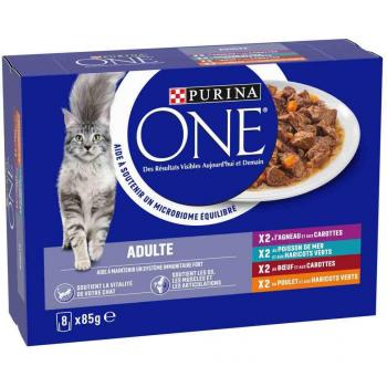Purina One Adult Varié – 4 variétés, 8 x 85 g