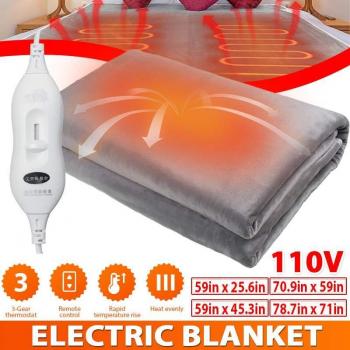 Electric Bed Warmer Grey Double 110V/220V