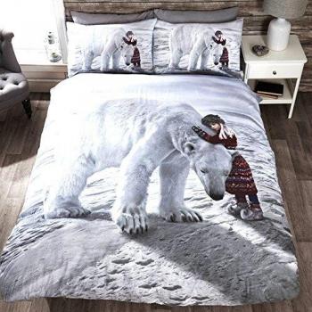 White Anoushka Christmas Design Single Duvet Cover Set for Kids