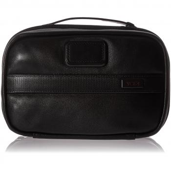 Unterteilte Tumi Alpha 2 Kulturtasche aus Leder – Farbe Schwarz, Artikel 92193