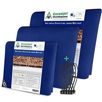 CoverUp! Telo Protettivo 4x5 m – Occhielli & 12 Tenditori in Blu