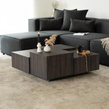 Fluttuante Tavolino Home Deluxe NAYELI 96x96 Marrone Scuro