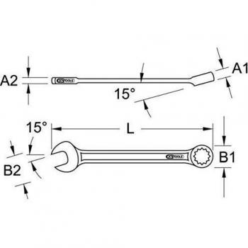 KS Tools, Chiave inglese, Chiave combinata angolata 13 mm 517.0613