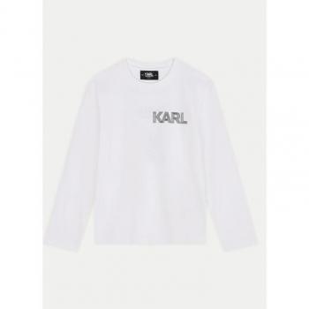 T-shirt Karl Lagerfeld Enfant 6A Manches Longues Blanc