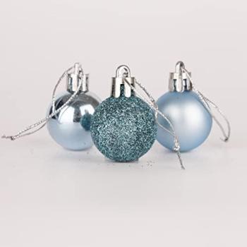 Shatchi 30mm Light Blue Shatterproof Baubles – 12 Count