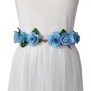 Handcrafted Wedding Sash with Rose Flower Decoration