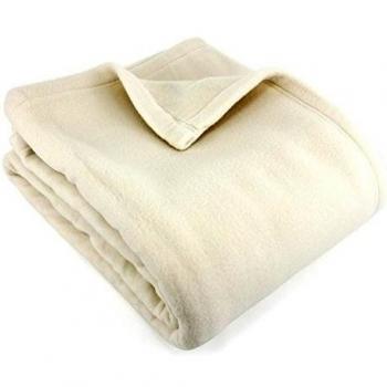 Couverture teddy polyester 350 g/m² 240×300 cm – Blanc naturel