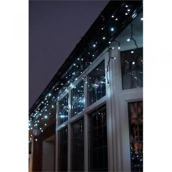5m Easy-Connect Cool White 120 LED Icicle Lights Black Rubber 60/40/20cm Drop