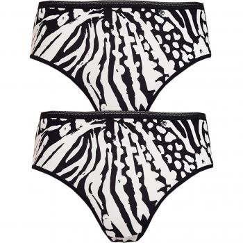 Bikini Donna 2 Pezzi Nero Strisce Zebra Alta Vita M-L