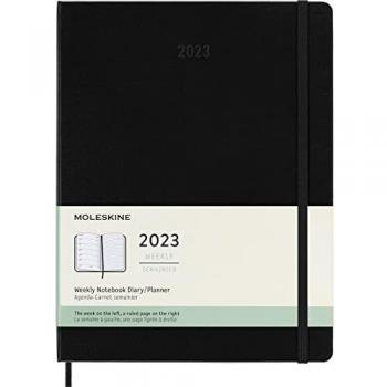 Moleskine 2023 Weekly Diary, 12-Month Planner, Hard Cover, XL Size