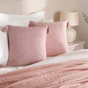 Dreamscene 2 Pack Pink Tassel Cushion Covers