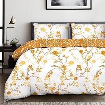 Imperial Rooms King Size Duvet Cover Set (Ochre Flower)